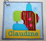 In-The-Hoop Sewing Machine Name Tag